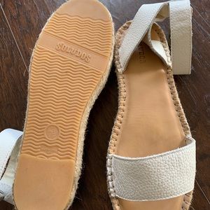 Soludos Cadiz White Leather Sandals